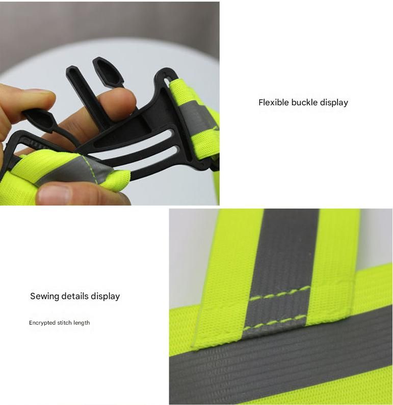 Red Adjustable Reflective Safety Vest - High Visibility Elastic Straps for Night Running, Cycling & Construction, Lightweight Polyester Reflective Harness for Adults