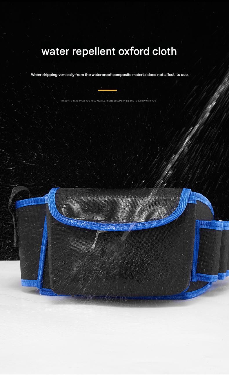 Red Professional Oxford Cloth Tool Waist Bag –Tool Belt, Multifunctional Work Belt, Men's Robust, Adjustable Tool Belt - Heavy-Duty 600D Waterproof for Electricians, Mechanics & Construction Workers