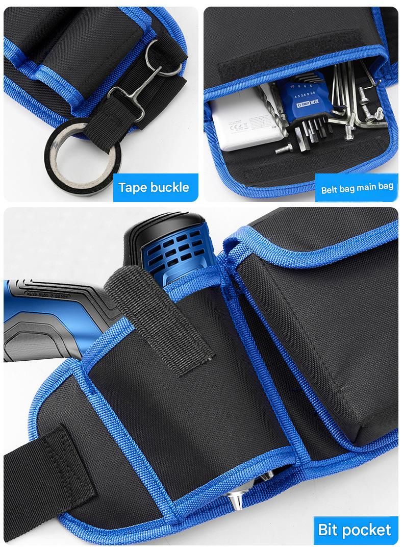 Yellow Professional Oxford Cloth Tool Waist Bag –Tool Belt, Multifunctional Work Belt, Men's Robust, Adjustable Tool Belt - Heavy-Duty 600D Waterproof for Electricians, Mechanics & Construction Workers