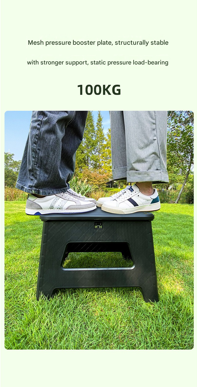 Gray Small size Portable Folding Toilet Stool - PP Material - 100kg Load Capacity, Compact & Lightweight, Odor-Resistant Design, for Camping, Road Trips, Outdoor Emergencies, Travel-Friendly Solution