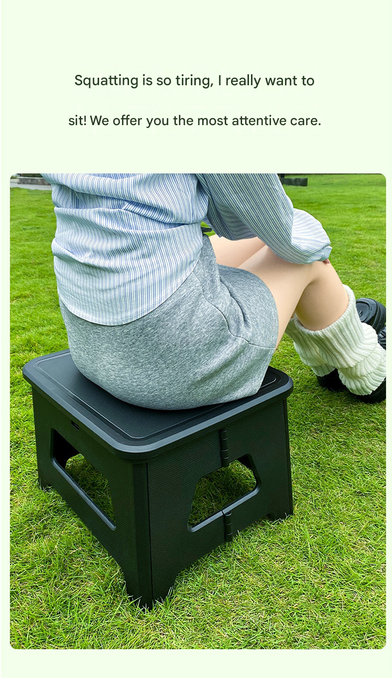 Gray Small size Portable Folding Toilet Stool - PP Material - 100kg Load Capacity, Compact & Lightweight, Odor-Resistant Design, for Camping, Road Trips, Outdoor Emergencies, Travel-Friendly Solution