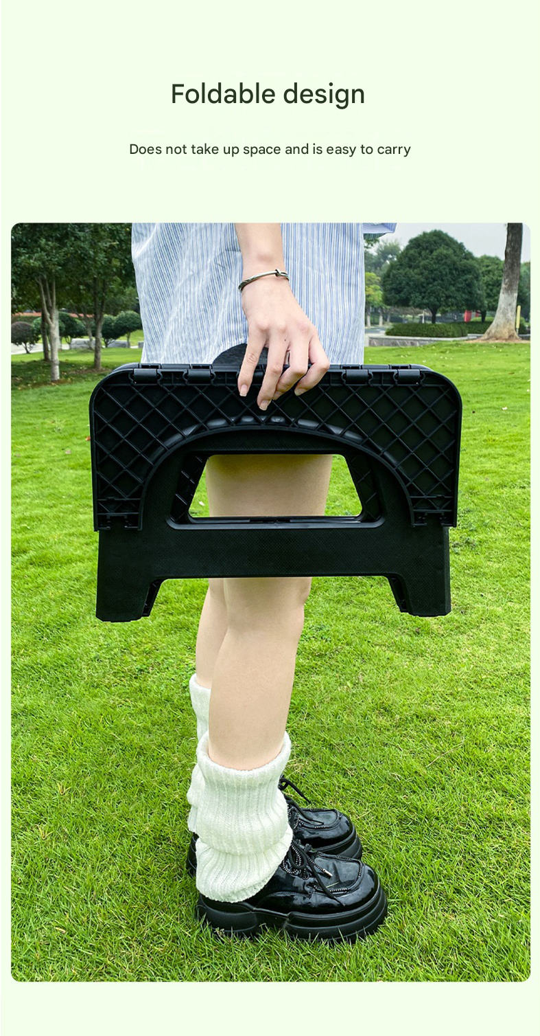 Gray Small size Portable Folding Toilet Stool - PP Material - 100kg Load Capacity, Compact & Lightweight, Odor-Resistant Design, for Camping, Road Trips, Outdoor Emergencies, Travel-Friendly Solution