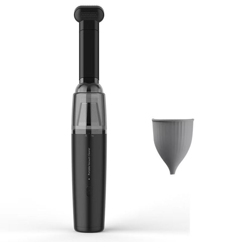 Black Mini Portable Car Vacuum Cleaner - 120W Strong Suction, Handheld Wireless, Lightweight 300g, Wet and Dry Use, for Car Interior, Home, Office, and Travel