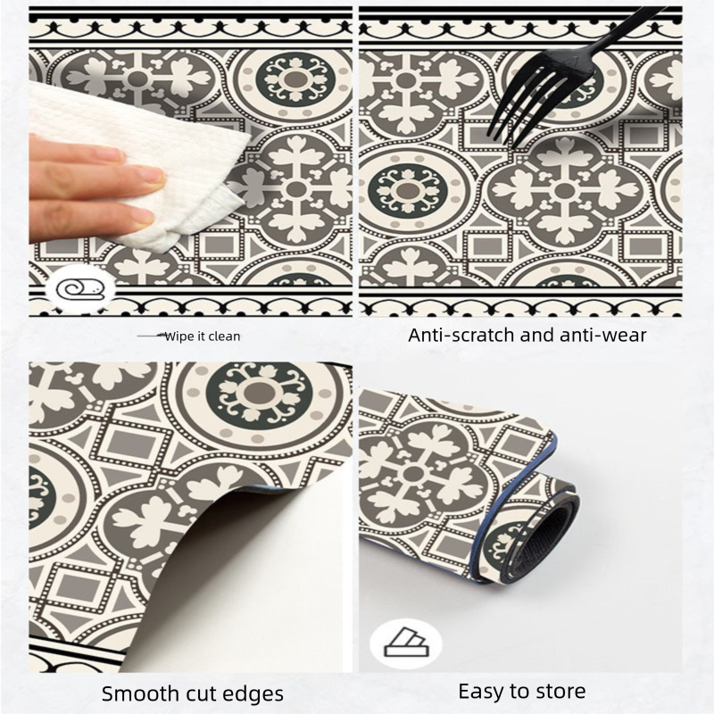 Diatom Mud Kitchen Counter Mat - Quick Dry Absorbent Non-Slip Draining Pad for Sink Benchtop 50cm x 80cm(An ancient kingdom beyond the frontier)