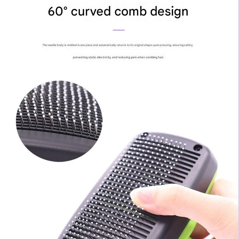 Yellow Pet Grooming Brush - Large Self-Cleaning Deshedding Tool for Cats and Dogs