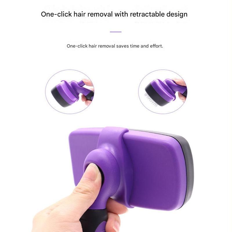 Yellow Pet Grooming Brush - Large Self-Cleaning Deshedding Tool for Cats and Dogs