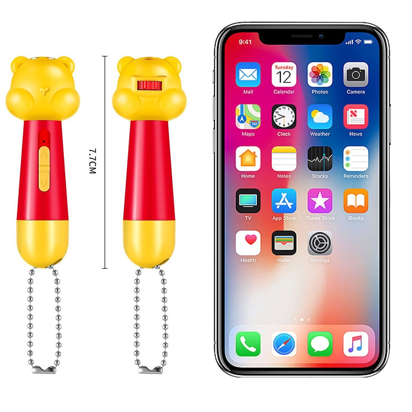 Yellow Bear Laser Cat Toy Set - 2 Piece USB Rechargeable Multi Pattern Laser Pointer with UV and White Light for Cats