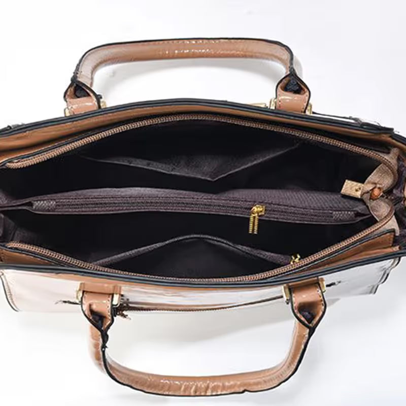 Black Women's Handbag Set - Large Capacity 2 Piece Shoulder Bag with Matching Wallet