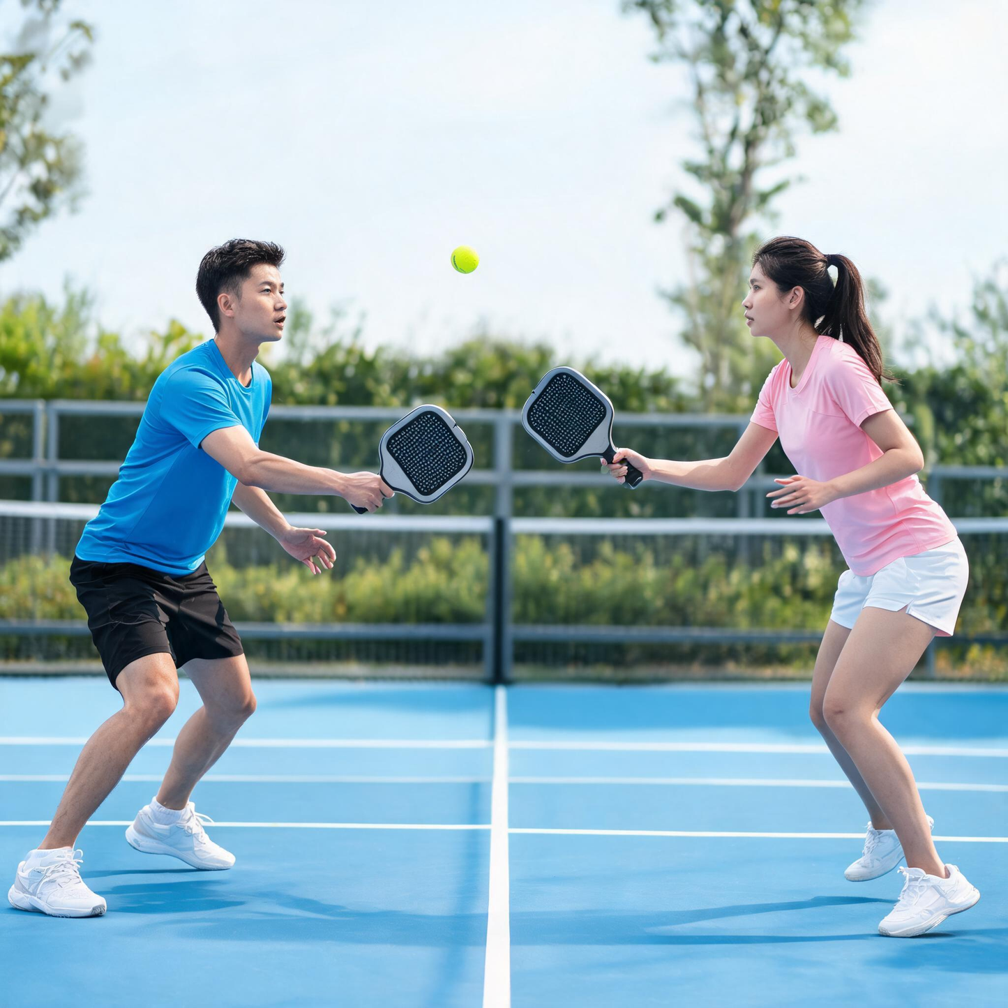 Black Pickleball Balls Set - 6 Piece 40 Hole Outdoor Indoor Pickleball Match Balls