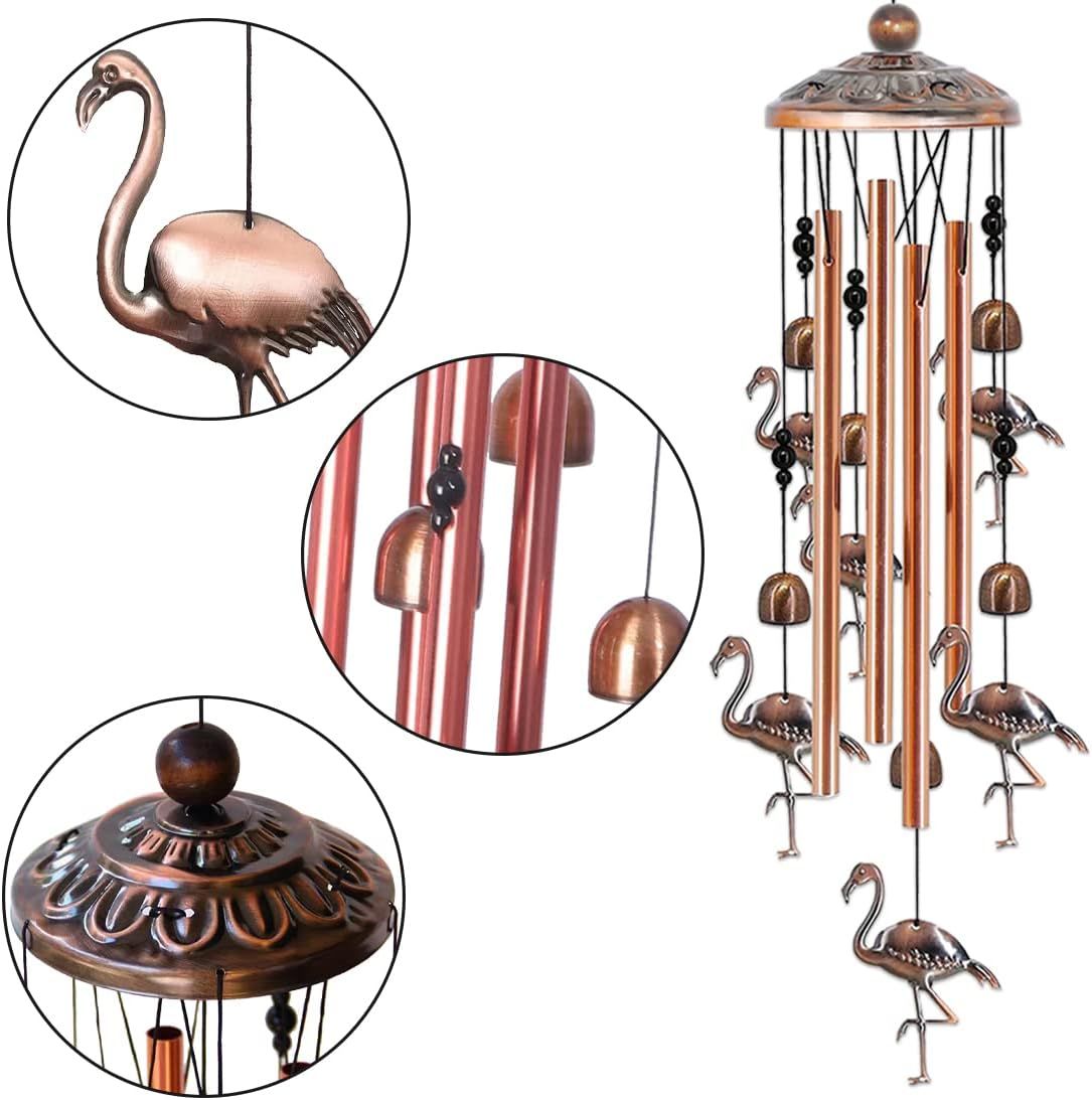 Ladybug Retro Metal Wind Chime - Large Hanging Bell Ornament for Balcony Garden Courtyard Decoration