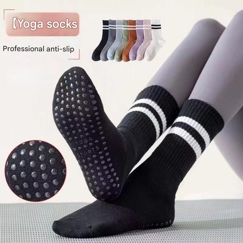 3-Pack Green Anti-Slip Yoga Socks - Grippy Non-Slip Pilates Dance Fitness Socks for Women