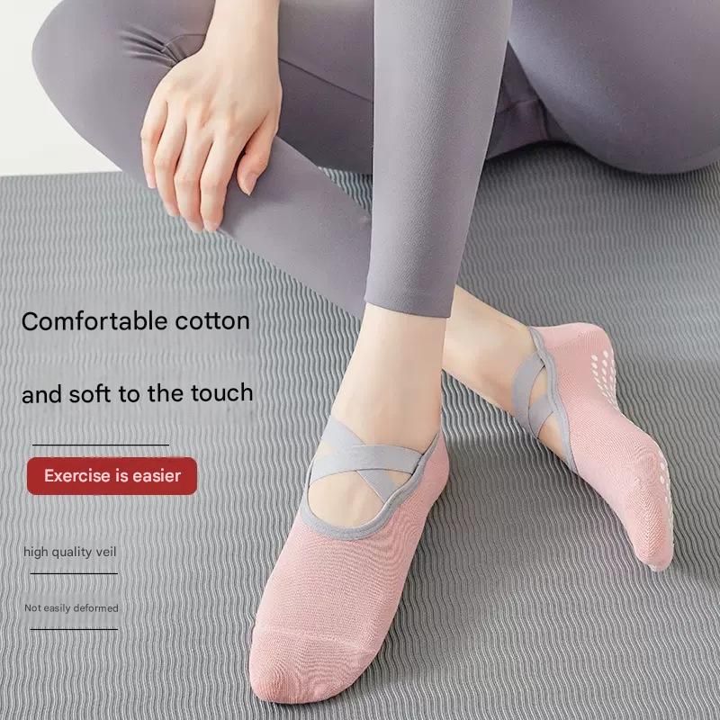 3-Pack Blue Anti-Slip Yoga Socks - Grippy Pilates Dance Fitness Socks with Silicone Grip for Women