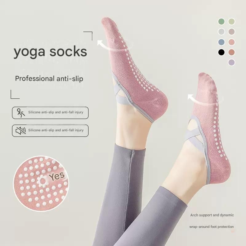 3-Pack Light green Anti-Slip Yoga Socks - Grippy Pilates Dance Fitness Socks with Silicone Grip for Women