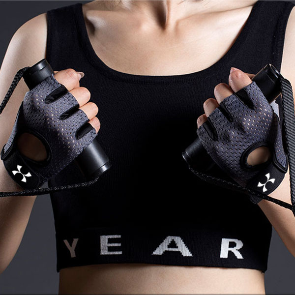Black Half Finger Fitness Gloves - Anti-Slip Breathable Gym Training Gloves for Weightlifting Cycling(Size:XL)