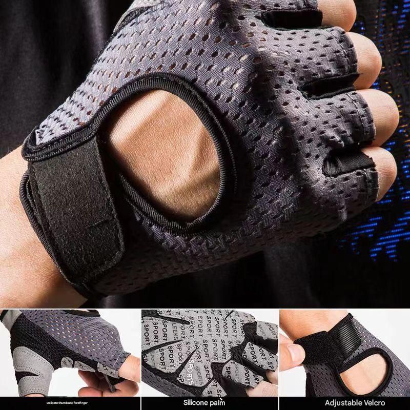 Pink Half Finger Fitness Gloves - Anti-Slip Breathable Gym Training Gloves for Weightlifting Cycling(Size:L)