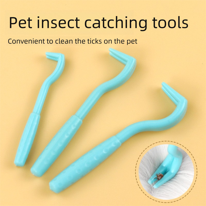 2-Pack  Blue Pet Tick Remover Tool Set - Small Medium Large Flea and Tick Hook Removers