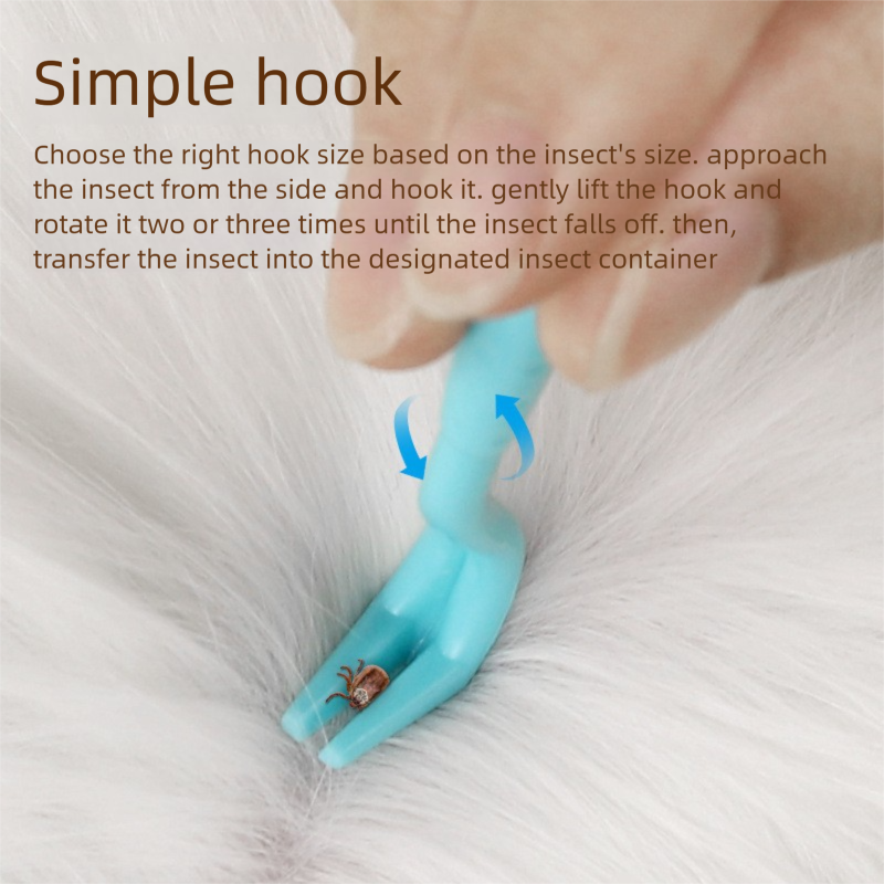 2-Pack Yellow Pet Tick Remover Tool Set - Small Medium Large Flea and Tick Hook Removers