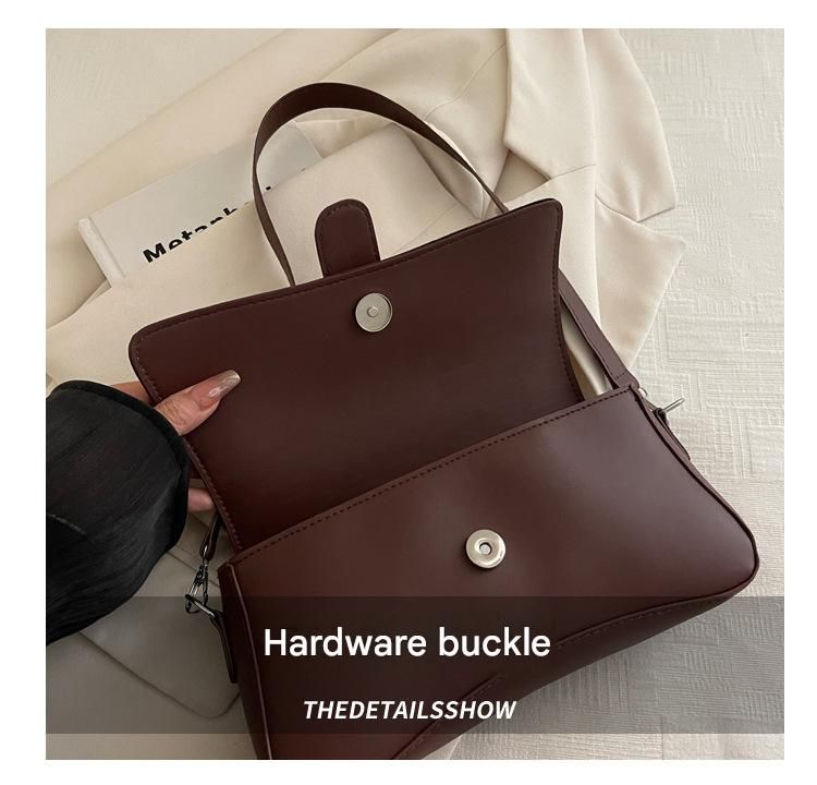 Red Fashion Retro Crossbody Bag French Chic Small Shoulder Bag Women’s Baguette Underarm Bag