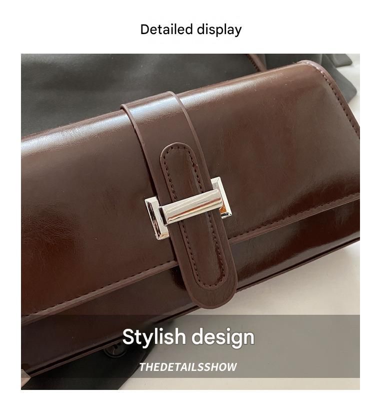 Coffee color French Chic Baguette Shoulder Bag Women’s Minimalist Crossbody Bag with Premium Feel