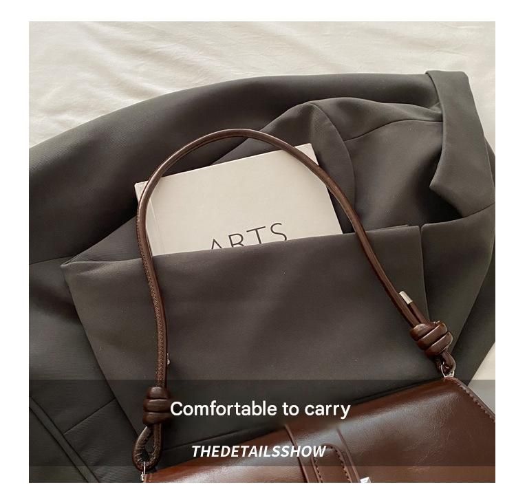 Coffee color French Chic Baguette Shoulder Bag Women’s Minimalist Crossbody Bag with Premium Feel
