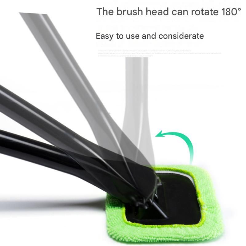 Dark blue Car Windshield Cleaning Brush with 5 Replacement Microfiber Pads Defogging Wiper Tool Glass Cleaner