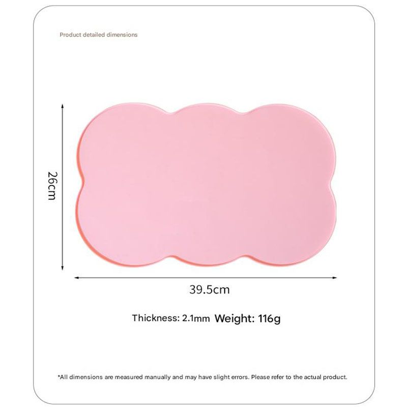 3-Piece Yellow Silicone Placemat Set Cloud Shape Non-Slip Heat Resistant Kids Dining Mat