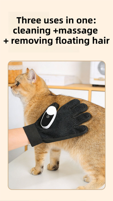 2PCS Black Blue Pet Grooming Spray Glove with White & Black Detachable Typec Mister - TPR Soft Deshedding & Massage Brush Glove for Cats and Dogs, Anti Static Spray to Reduce Flying Fur and Easy to Clean