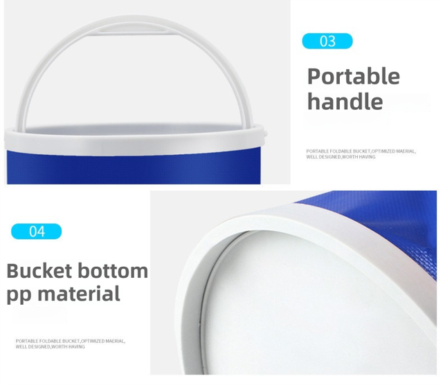13L Foldable Oxford Fabric Car Wash Bucket with EVA Waterproof Lining & Zipper Carry Bag - Self Standing Structure, Portable Water Container for Car Cleaning and Outdoor Travel