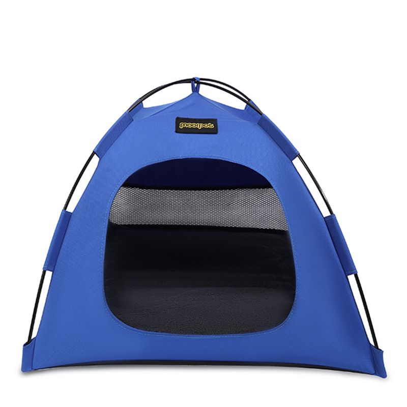 Blue All-Weather Portable Pet Tent with Dual-Sided Cushion & Insect-Proof Mesh – S Size 40 x 40 x 35 cm, Waterproof & Sun-Proof Outdoor Four Corner Dome Kennel for Dogs & Cats Travel Camping