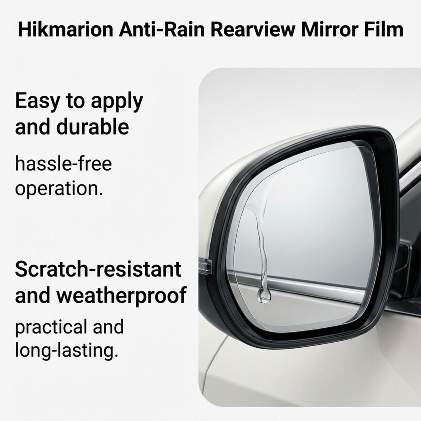 2 Set of Car Rearview Mirror HD Rainproof Film with Complete Installation Tool Kit – Anti Fog Waterproof Protective Shield Sticker, Hydrophobic Glare-Reducing Clear Membrane