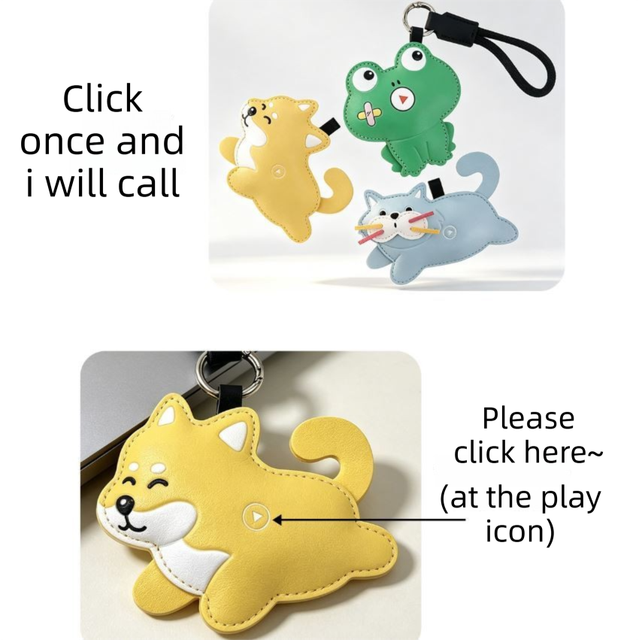 Shiba Inu Squeeze Meow Sounding Keychain Pendant – Eco-Friendly Leather Cat and Dog Bag Charm for Stress Relief, Backpack Decor and Gift Giving