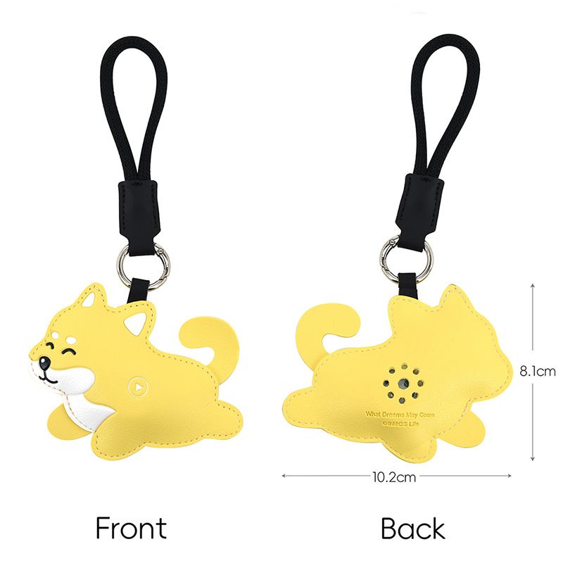 3-Pack Pet Squeeze Meow Sounding Keychain Pendants Set(Blue Cat & Green Frog & Shiba Inu) – Eco-Friendly Leather Cat and Dog Bag Charm for Stress Relief, Backpack Decor and Gift Giving