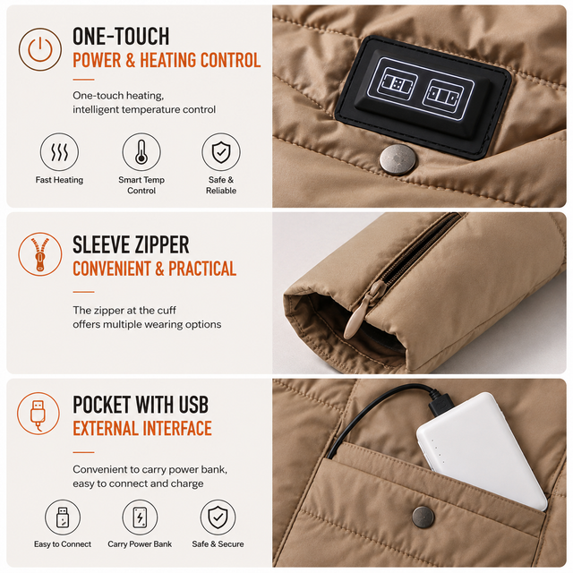 Grey Wearable Heated Blanket Shawl for Women - USB Powered Electric Heating Wrap with 6 Carbon Fiber Heating Zones, 3 Temp Levels and Washable Multi Use Design