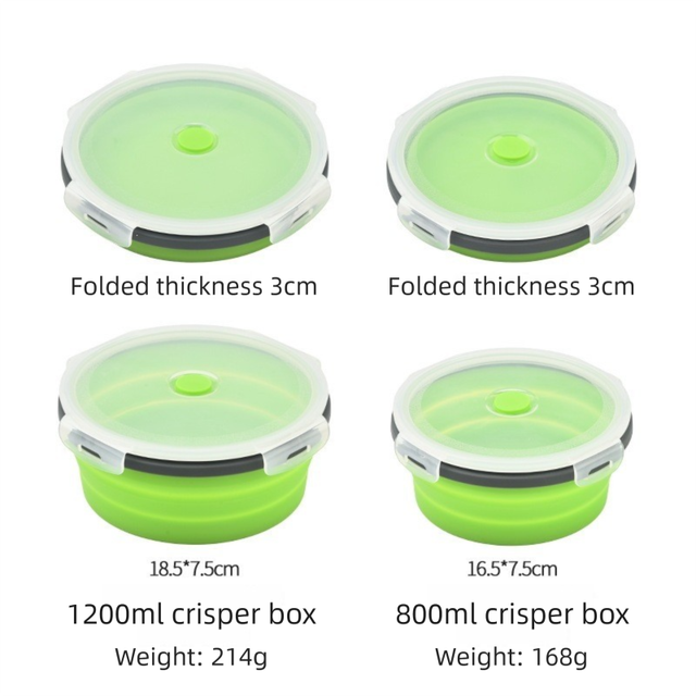 4 Piece Pink Silicone Collapsible Food Storage Container Set - Microwave Safe Foldable Lunch Box Set with Leakproof Clip Lock Lid & 4 Sizes 350/500/800/1200ML for Meal Prep Picnic Travel and Fridge Storage