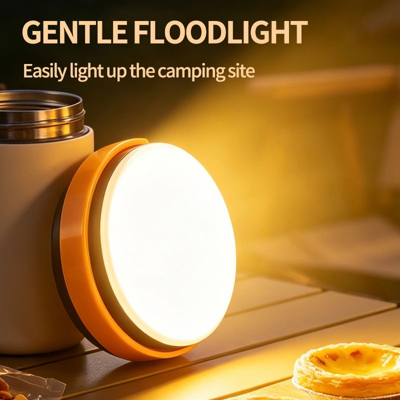 LY20 Black and Yellow Compact Solar Camping Lantern for Home Travel Use, Outdoor LED Emergency Tent Lamp and Hanging Light - 4 Lighting Modes and 3 Levels Brightness Adjustment, LED Power Display, Solar & USB-C Dual Charging