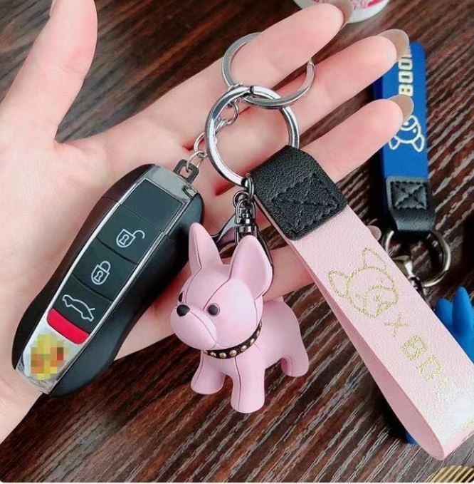 Green Cute Resin French Bulldog Keychain Pendant for Backpacks and Keys – Trendy Frenchie Dog Bag Hanging Ornament, Stylish Accessory Solution for Local Trendsetters
