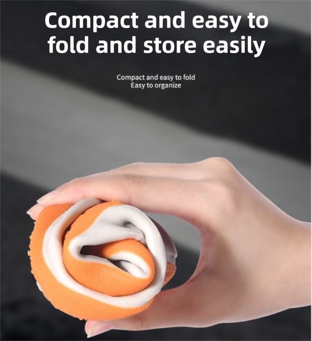 Thickened Waterproof Silicone Rain Shoe Covers and USB Powered Telescopic 3-Setting Timer Shoe Dryer Set for Rainy Season Commuting Camping Hiking Use, Reusable Non-Slip Overshoes with Double Buckle Closure, Khaki Orange Blocking, M Size (EU 34-36)