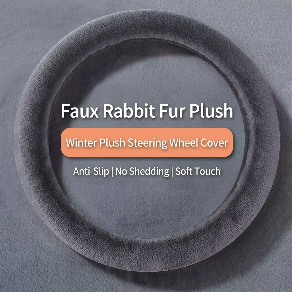 2-Piece Winter Warm Non-Slip Car Interior Comfort Combo with Green Soft Bubble Fleece 3D Fluffy Car Seat Cushion and Black Plush Steering Wheel Cover, Universal Dia 38CM