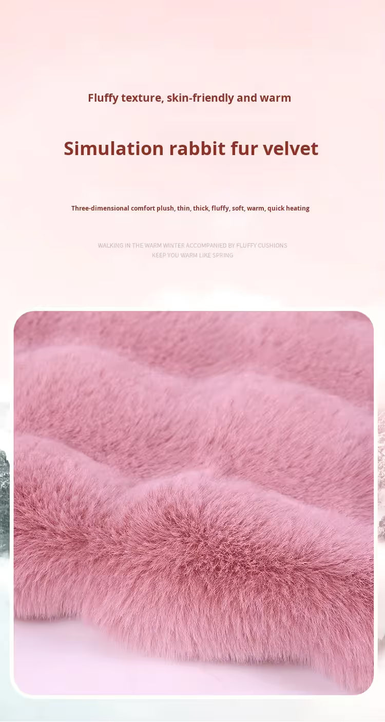 Winter Soft 3D Fluffy Bubble Fleece Car Front Seat Single Pad with Non-Slip Backing, Universal Warm Plush Car Seat Cover 45 x 45cm Black