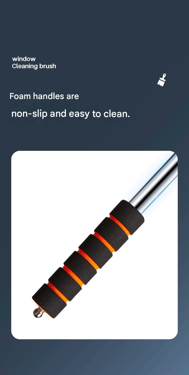 Green Telescopic Car Windshield Cleaning Brush with 3 Replacement Microfiber- Aluminium Alloy Extendable Handle, 180° Rotatable Microfibre Head, Anti-Fog & Streak-Free Glass Wiper for Car & Home Use, Soft Grip Foam Handle