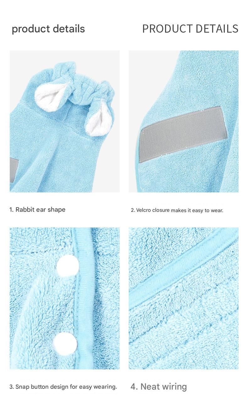 Yellow XL size Pet Drying Robe with Hood - Quick Dry Coral Fleece Towel for Dogs and Cats, Super Absorbent Bathrobe with Cute Rabbit Ears, Adjustable Fit for All Sizes, Easy to Wear and Machine Washable