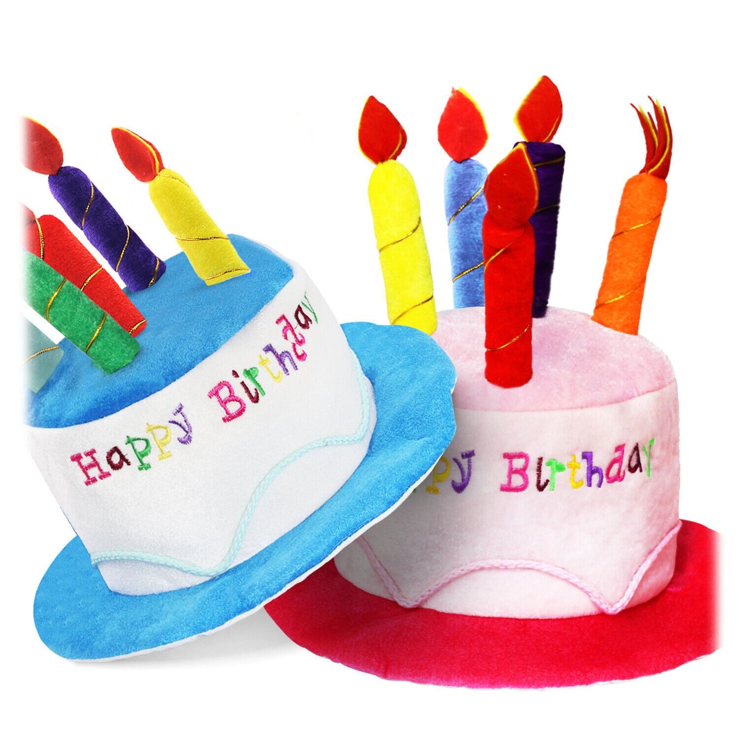 2-piece Pink Plush Birthday Cake Hat Set - Novelty Party Accessory with Matching Glasses, Fun Photo Prop for Adults and Kids
