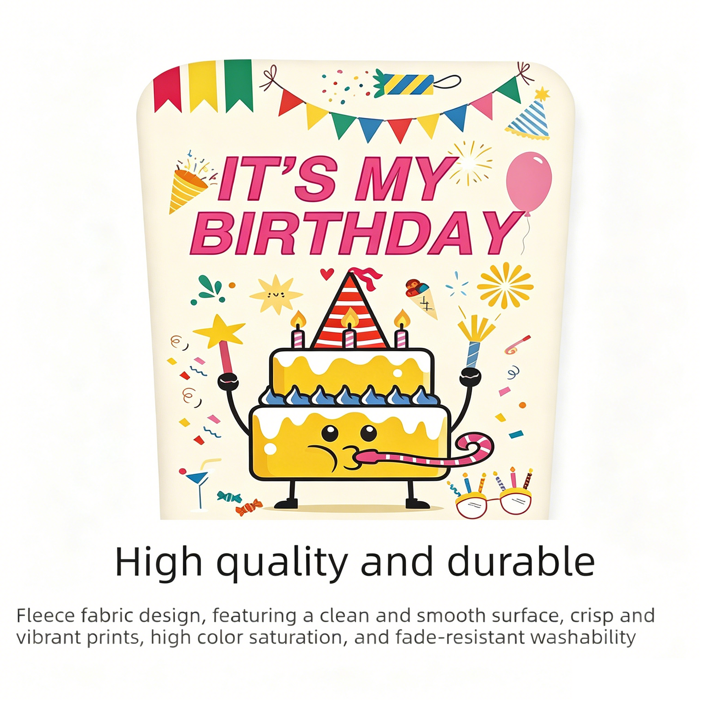 2 pcs Cartoon half chair covers birthday（Happy birthday*2）  - Stretch Dining Chair Back Cover with Gift Print Decorative Slipcover for Birthday Party Home Dining Room Decoration chair back covers party
