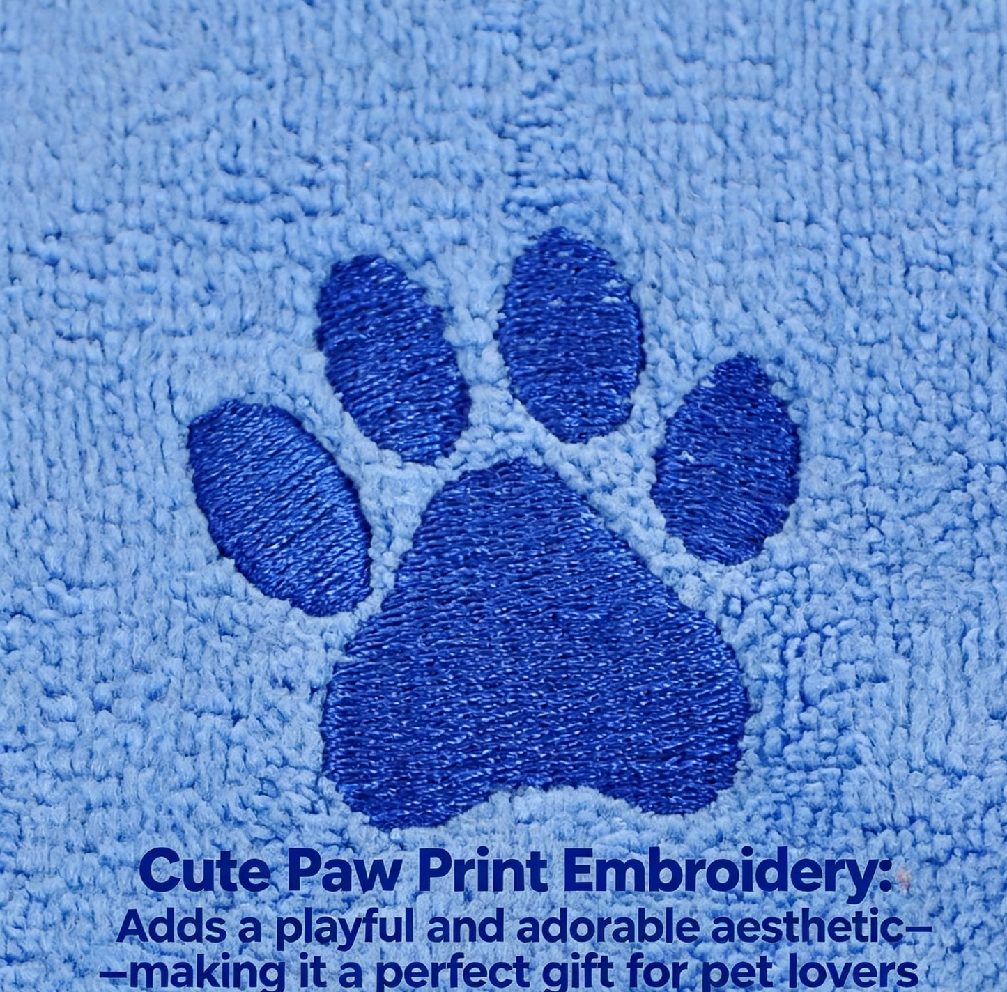 Grey 70*140cm Pet Drying absorbent Towel for Dogs and Cats - Quick Dry Super Absorbent Microfiber Bath Towel with Paw Print Design - Large Size Grooming Towel for Pets