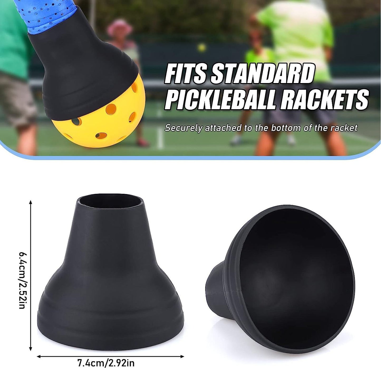 Rose red Silicone Pickleball Ball Retriever Attachment for Paddle Handle Easy Ball Pickup Training Accessory  No Bend Training Aid for Players