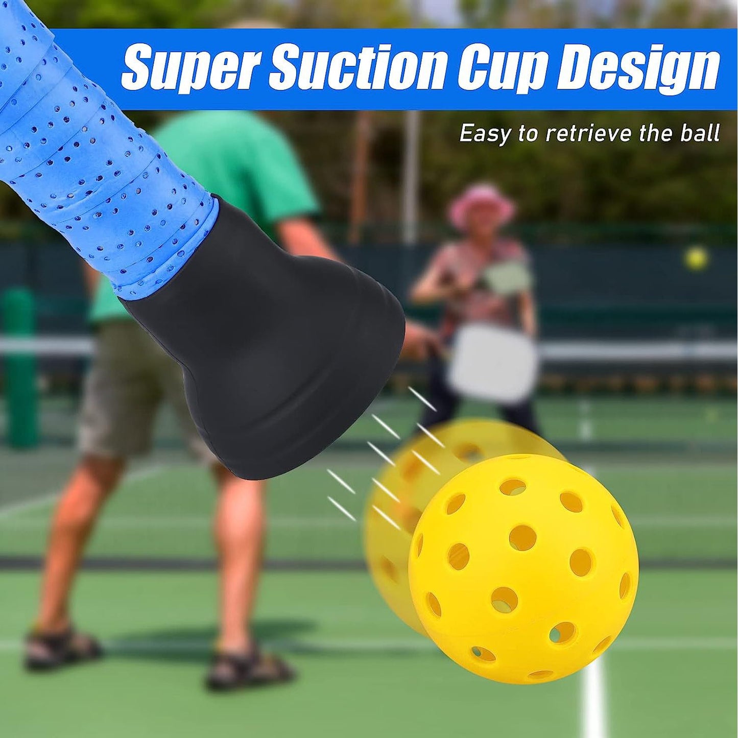 4-piece Blue Complete Pickleball Training Set Pickleball Starter Training Kit  with Paddle Ball Retriever Rebound Trainer and Practice Ball