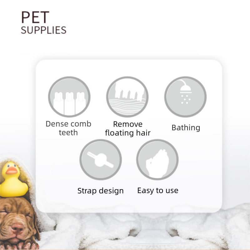 Pink Pet Bath Massage Brush Soft TPR Grooming Brush for Dogs and Cats Adjustable Hand Strap Deshedding Scrubber