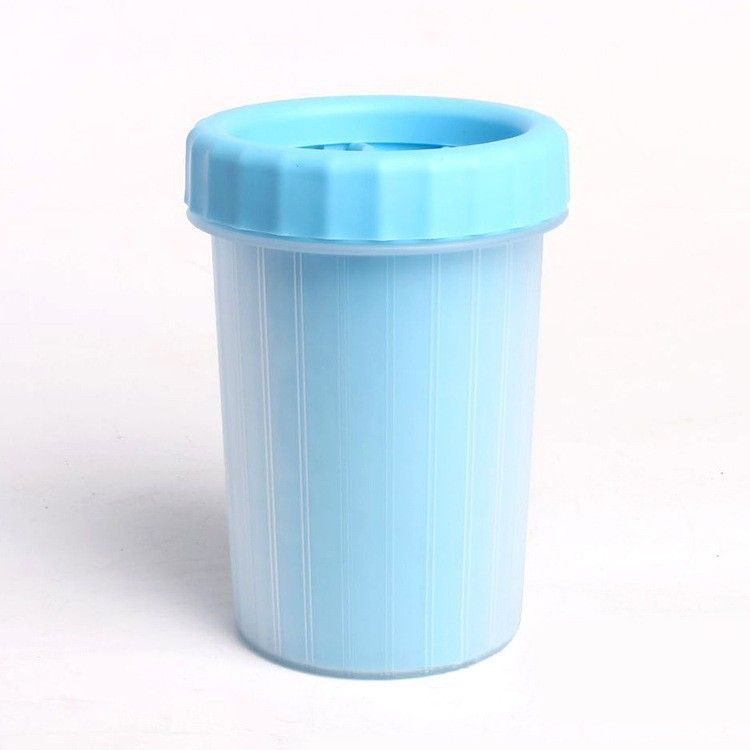 Blue small size Pet Paw Cleaner Cup Portable Dog Paw Washer with Soft Silicone Bristles TPR Silicone Cleaning Cup for Muddy Paws Dogs and Cats