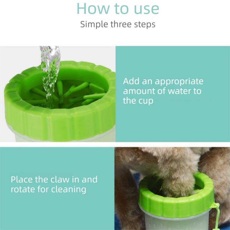 Blue big size Pet Paw Cleaner Cup Portable Dog Paw Washer with Soft Silicone Bristles TPR Silicone Cleaning Cup for Muddy Paws Dogs and Cats