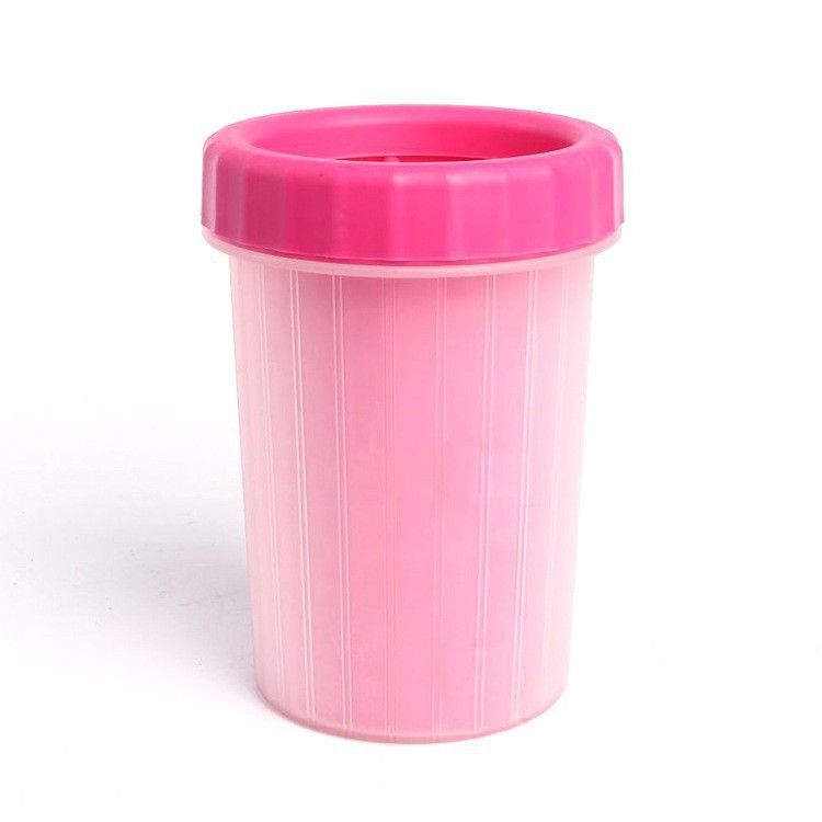 Pink big size Pet Paw Cleaner Cup Portable Dog Paw Washer with Soft Silicone Bristles TPR Silicone Cleaning Cup for Muddy Paws Dogs and Cats